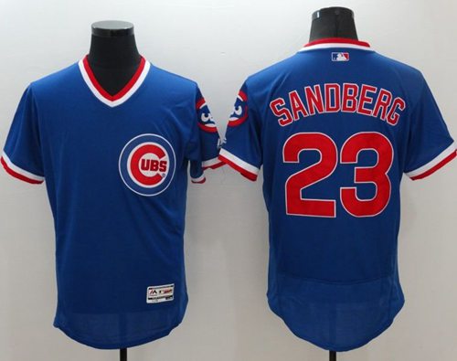 Cubs #23 Ryne Sandberg Blue Flexbase Authentic Collection Cooperstown Stitched MLB Jersey - Click Image to Close